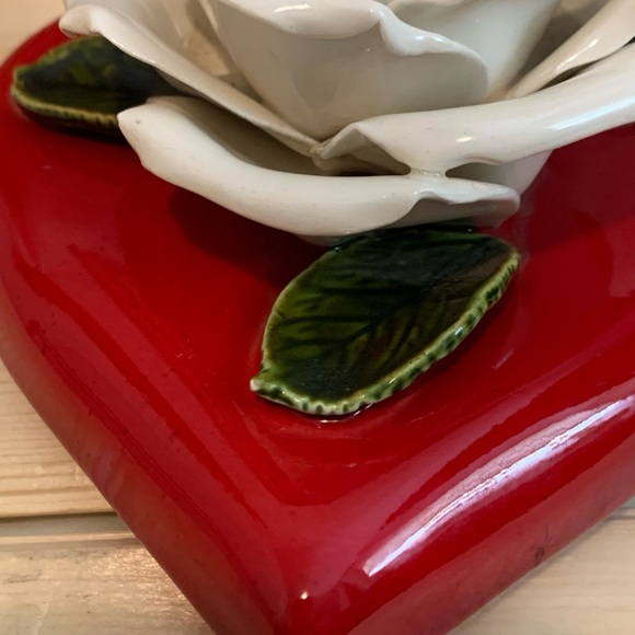 Vintage Red Heart Romantic Trinket Box-70s to 80s-Ceramic - Picture 8 of 15